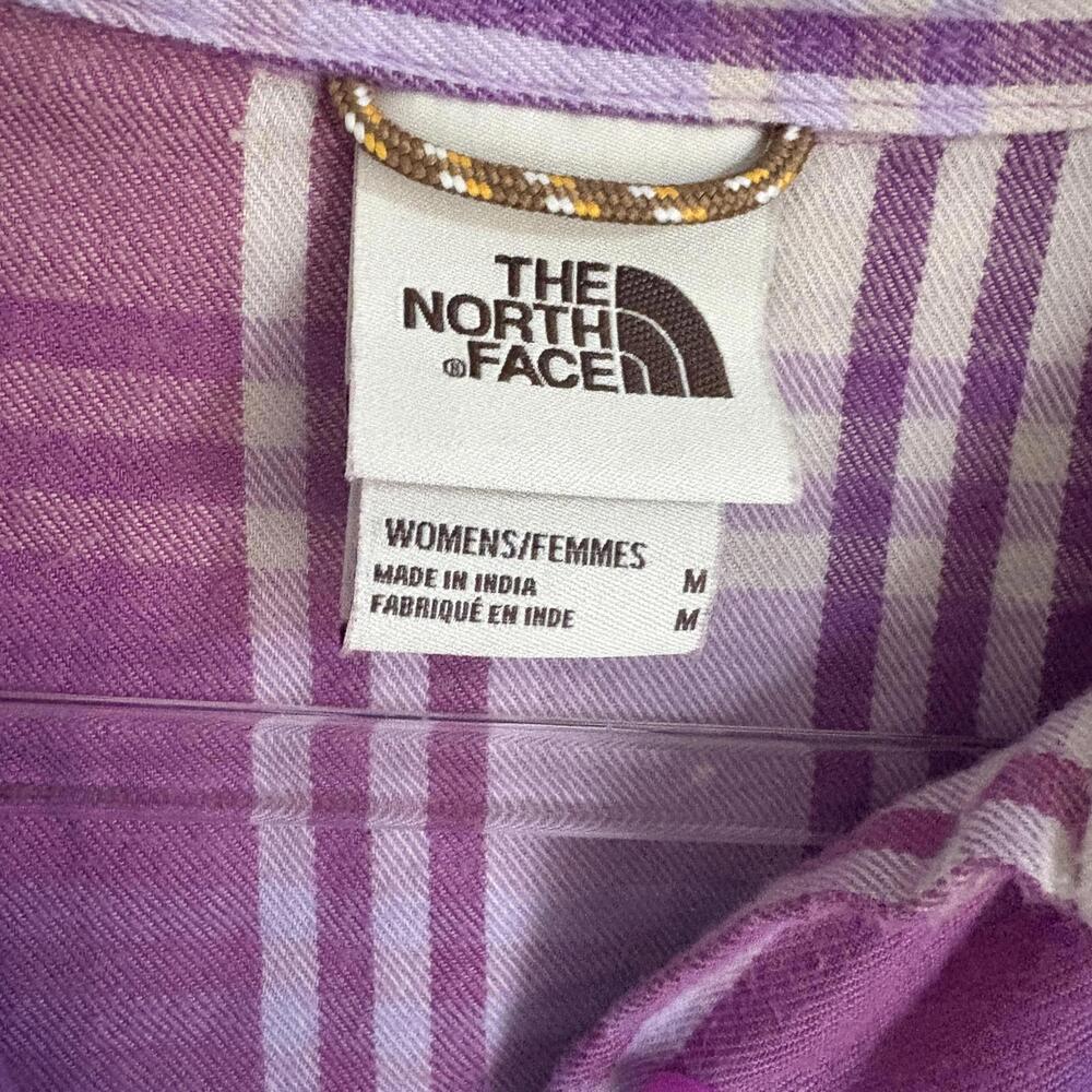 The North Face | Women’s Purple Lavender Plaid Soft Flannel Button Up Shirt Sz M - Picture 3 of 8